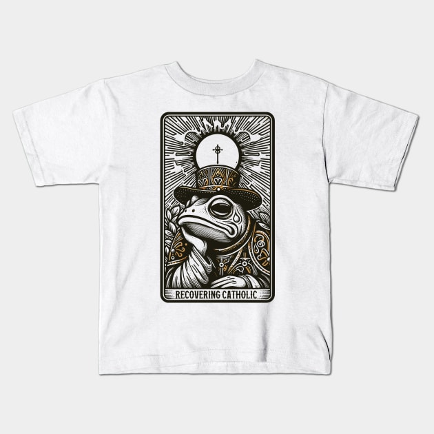 Recovering Catholic // Frog Vintage Design Kids T-Shirt by Trendsdk